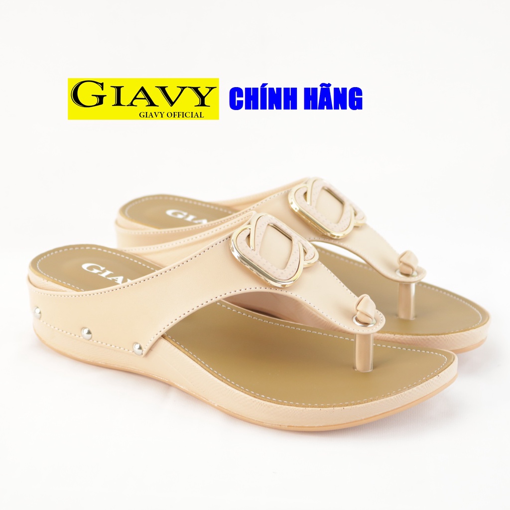 Dép nữ Giavy đế xuồng 3 phân quai đính khóa U723