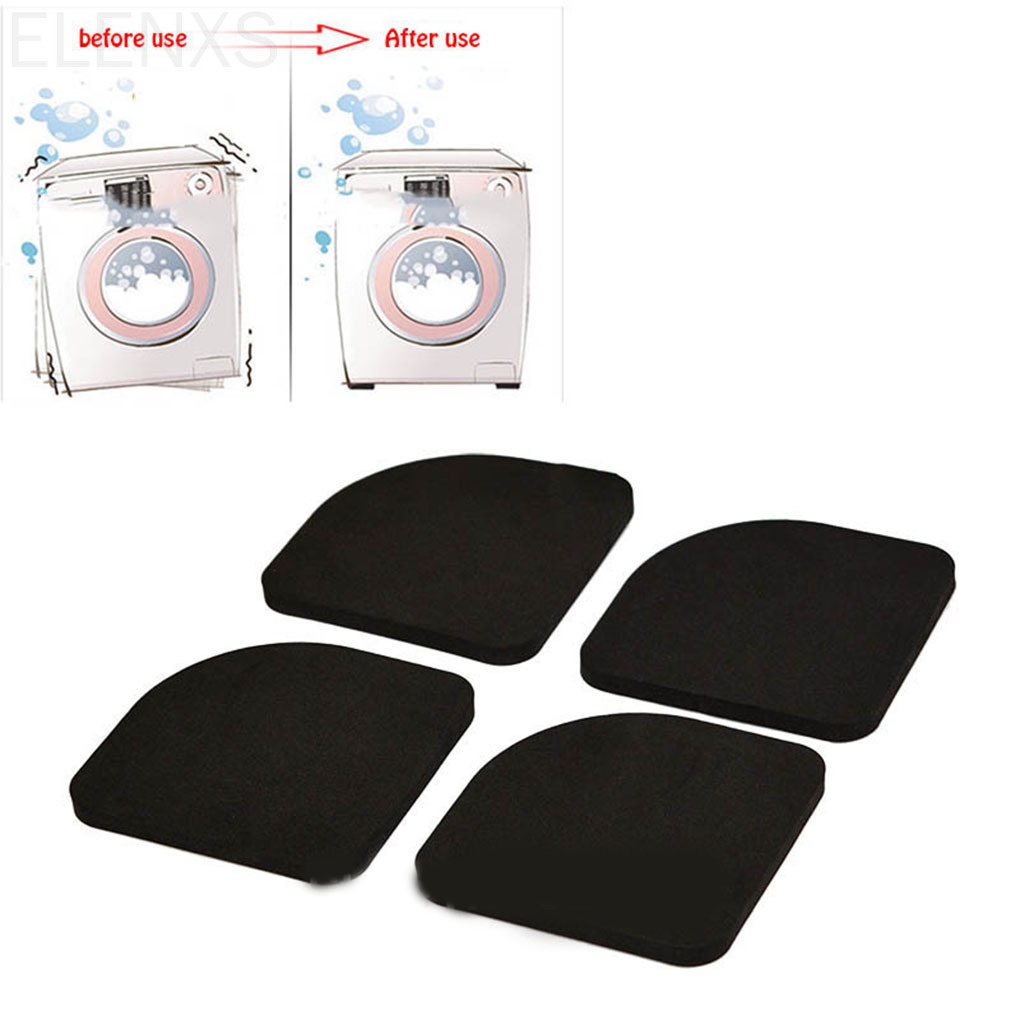 Set 4 Miếng Đệm Eva Màu Đen Đa Năng Chống Sốc Chống Trượt Không Gây Tiếng Ồn Cho Máy Giặt