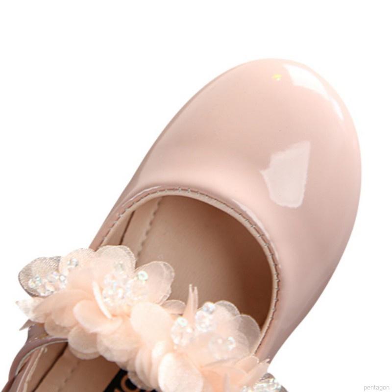 Giày búp bê da PU đính hoa xinh xắn cho bé gái