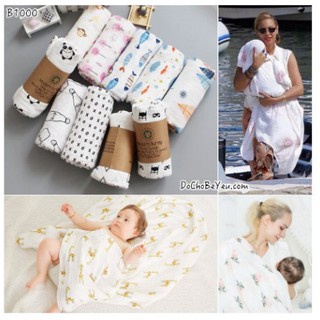 Khăn Xô Tắm Muslin Swaddle Cao Cấp Cho Bé, Khăn Quấn Cho Bé Cao Cấp Sợi Cotton Muslin Swaddle