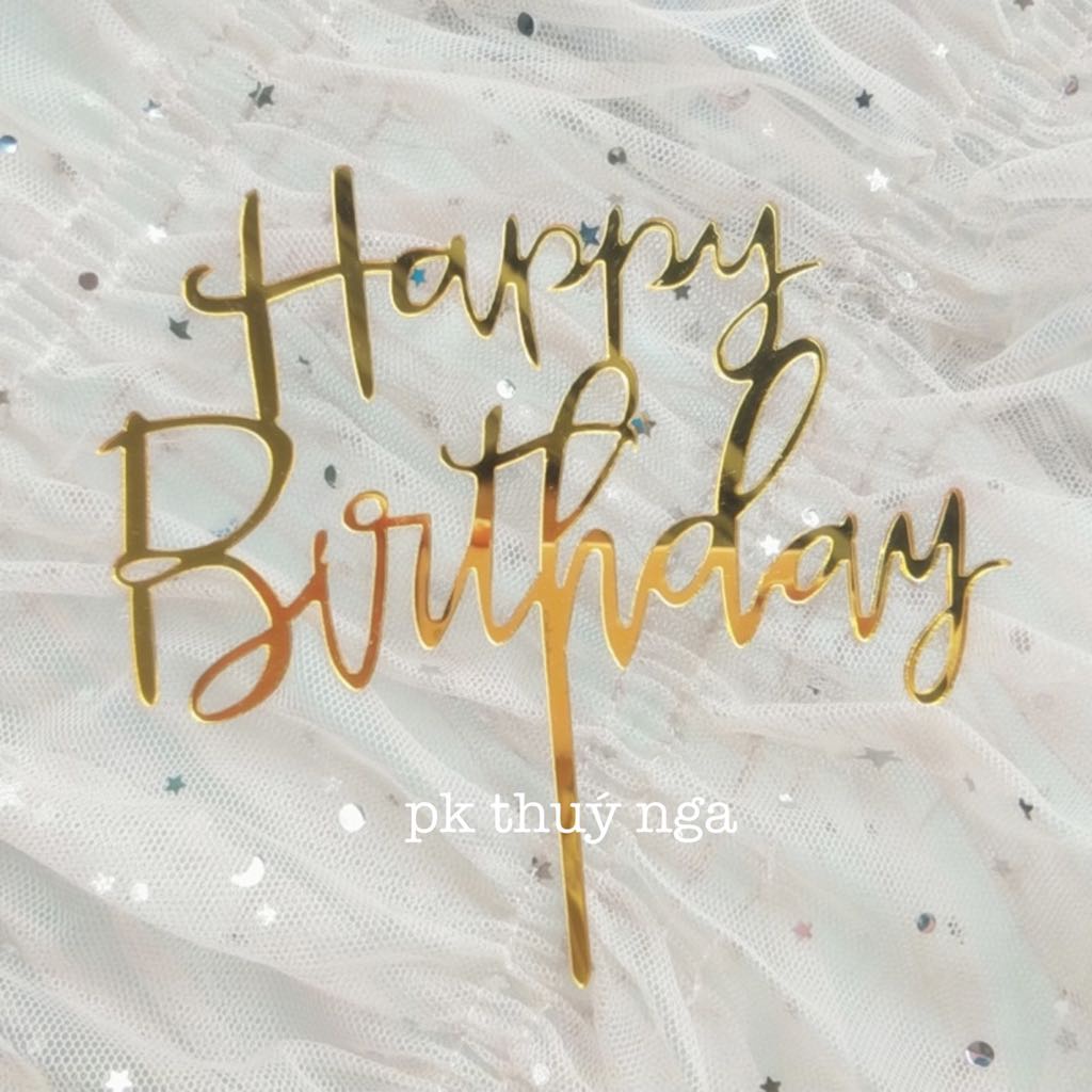 Set 10 Mica Hpbd Mảnh Trang Trí Bánh