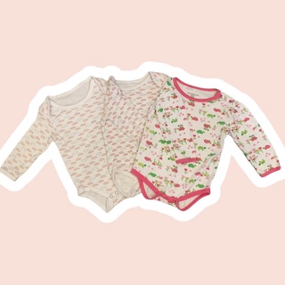 Set 3c body chip dài tay màu hồng cho bé gái size 80