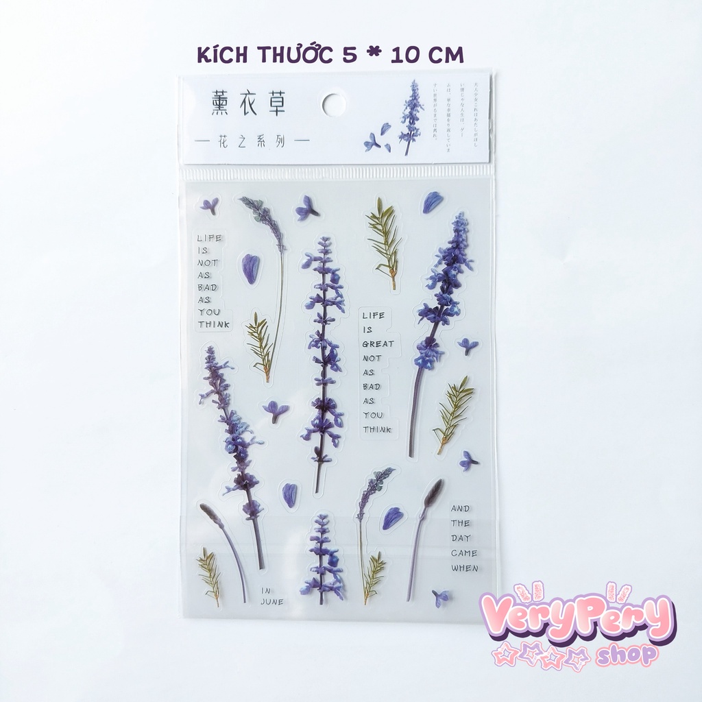 Sticker Hoa Lá Trang Trí Sổ Tay, Làm Bullet Journal