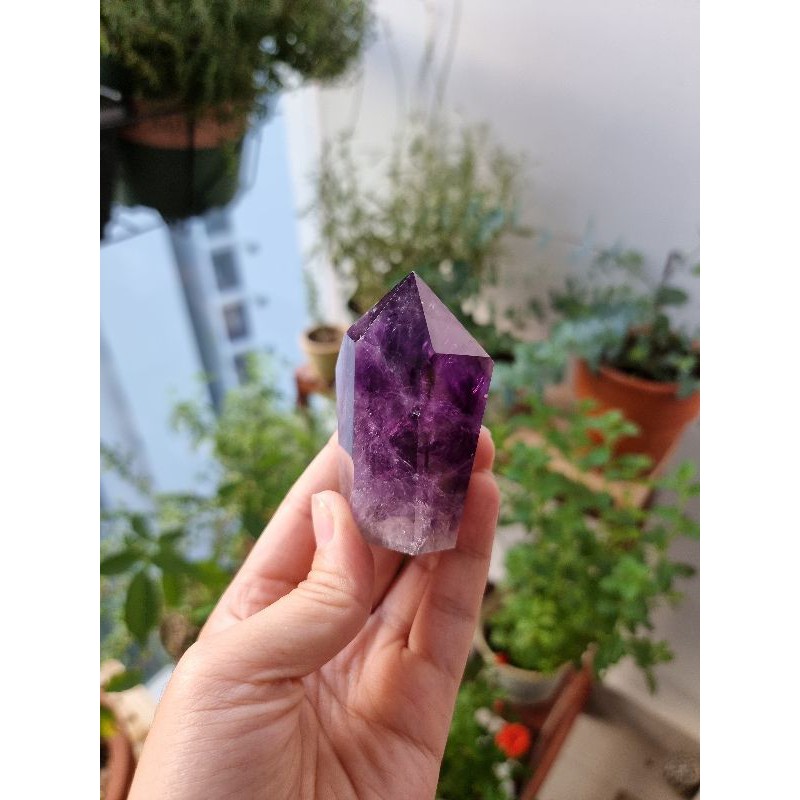 Trụ thach anh Tím Amethyst, dáng tự nhiên, chất tím đẹp