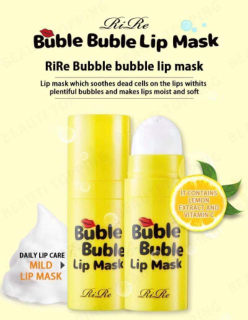 TẨY TẾ BÀO CHẾT MÔI-BUBBLE BUBBLE LIP MASK RIRE