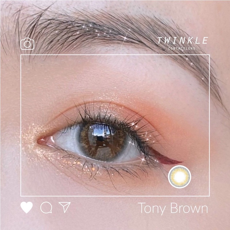 Kính áp tròng nâu tự nhiên Tony Brown Lens Twinkle lens nâu