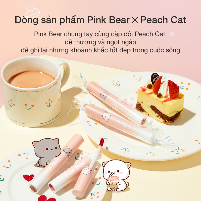 Son Kem Lì Pink Bear X Peach Cat Butter Cream Lâu Trôi Không Khô Môi 6 Màu 2.5g | BigBuy360 - bigbuy360.vn