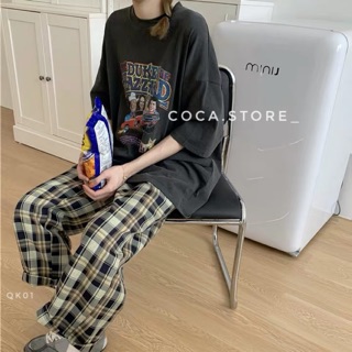 Quần suông kẻ caro COCA