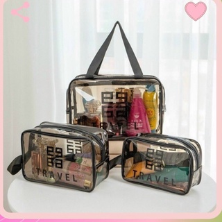 Set 3 túi đựng mỹ phẩm chống nước,túi đựng đồ trang điểm du lịch thời trang nữ