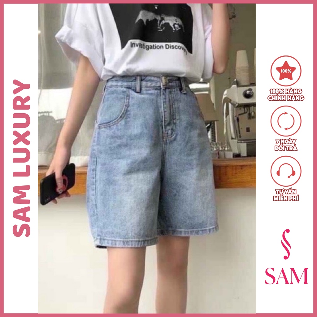 Quần jeans ngố nữ trơn, ống suông, cạp cao, màu siêu hot