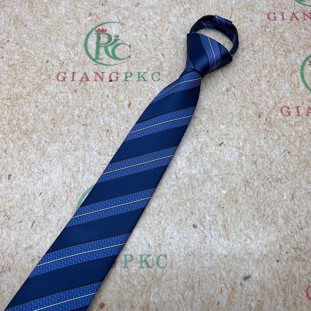 Cà vạt nam thanh niên TP HCM cao cấp 6cm thắt sẵn dây kéo đồng bộ xanh đen đẹp Giangpkc 2022  Phụ kiện cưới Giang