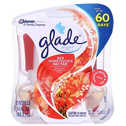 Bộ 2 chai tinh dầu thơm phòng Glade PlugIns Scented Oil Red Honeysuckle Nectar 2x20ml (Mỹ)