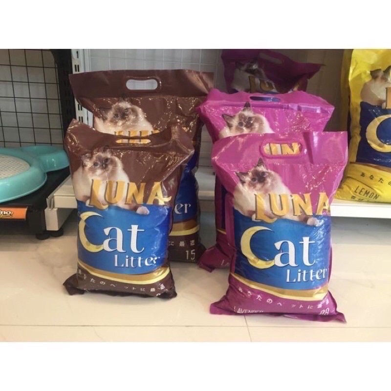 Combo tải cát vệ sinh cho mèo 6 túi 8l -3 túi 15 lít cát Nhật hương cafe cát luna