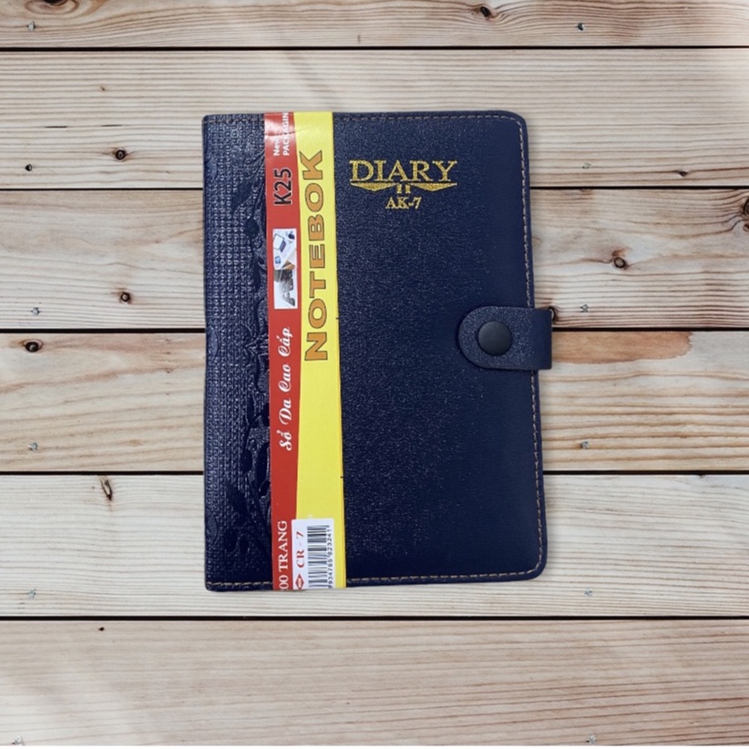 Sổ Da DIARY - Sổ Cúc AK - 7 Ghi Chép Tài Liệu - Sổ Da Mềm Dày Dặn 200 Trang
