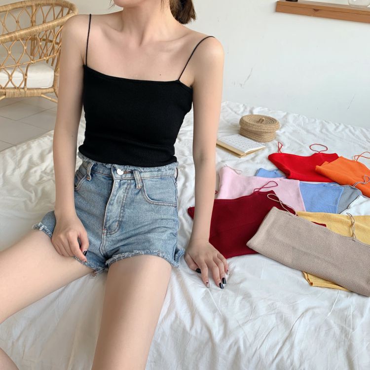 Áo 2 dây nữ Croptop ôm Body sợi bún - chất vải Cotton mềm mịn, co giãn cực tốt Freesize <56kg