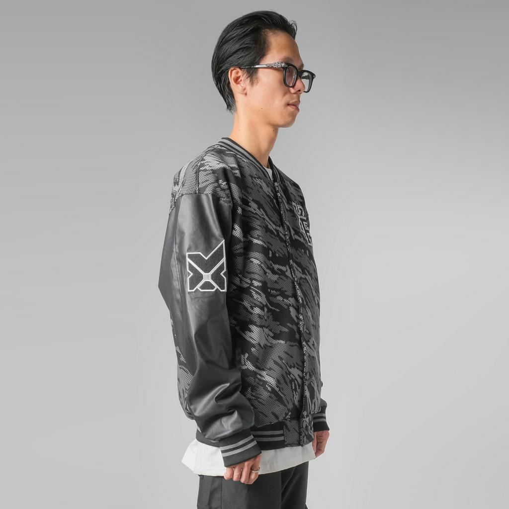 Áo Khoác Bóng Chày Boomber Varsity 2 lớp màu rằn ri camo xám đen Xfire Vietnam