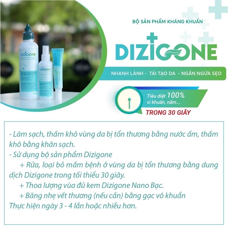 Dizigone spray 100ml xịt kháng khuẩn, tái tạo da, ngăn ngừa sẹo - CN106