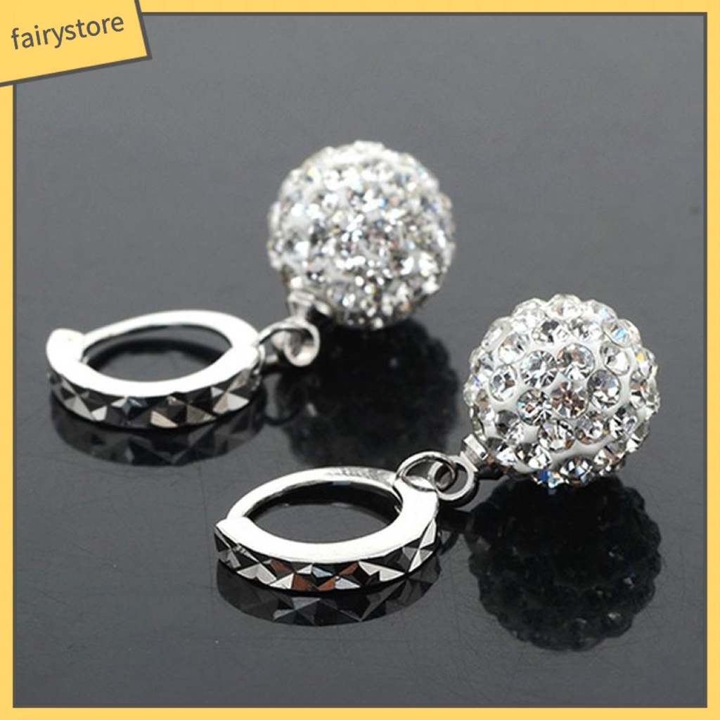 Khuyên Tai Tròn Đính Đá Thời Trang Cho Nữ