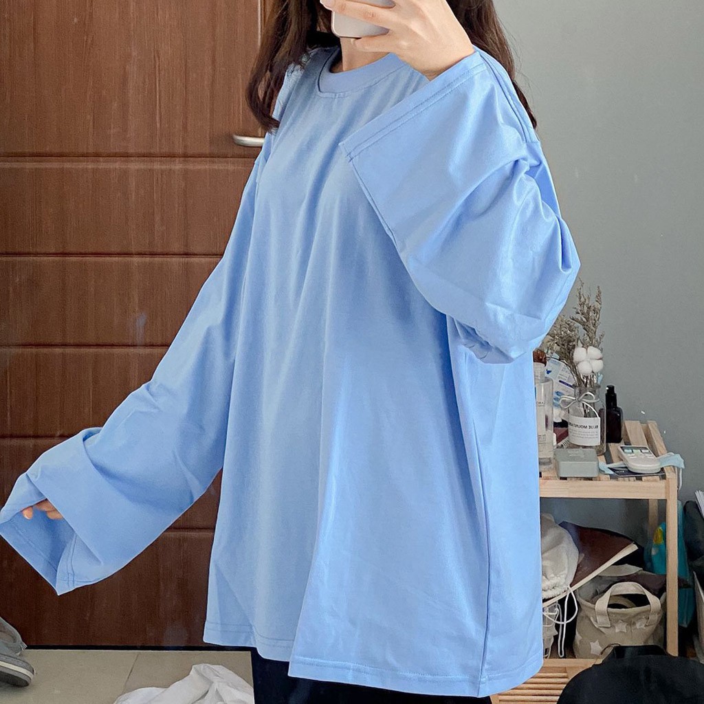 Áo Thun Nam Nữ TAY DÀI Unisex Basic Ulzzang Nhiều màu - Kiểu áo phông nữ nam form rộng dài tay Leevin Store