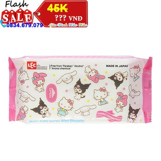 Giấy Ướt Lec 99,9% Nước Tinh Khiết Sanrio - Gói 80 Tờ