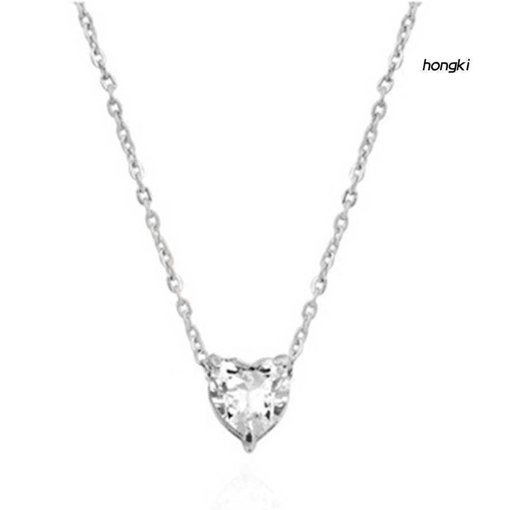 vòng cổ Hợp Kim Mặt Hình Trái Tim Đính Đá Zircon Thời Trang Cho Nữ