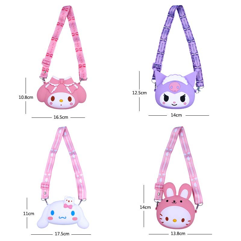 Túi Đeo Vai Đựng Tiền Bằng Silicon Hình Sanrio Cullomi Melody / Hello Kitty Dễ Thương Cho Bé YS2 SY2