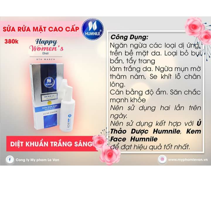 Sữa Rửa Mặt Thảo Dược Ngừa Dị Ứng Humnile - Kiệt Tác Cho Chị Em