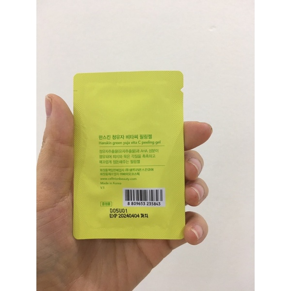 [Hãng tặng] Sample Tẩy da chết Hanskin Green Yuja Vita c Peeling Gel | BigBuy360 - bigbuy360.vn