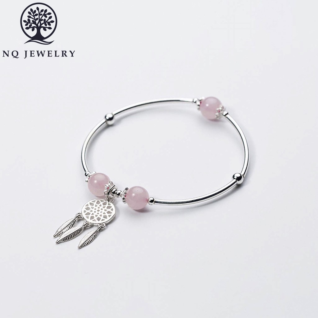 Lắc bạc phối hạt T.A hồng - NQ Jewelry