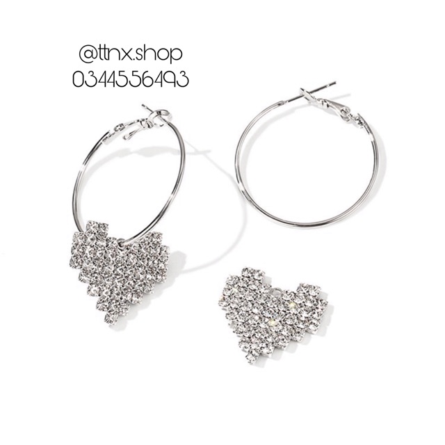 Khuyên tai tròn trái tim