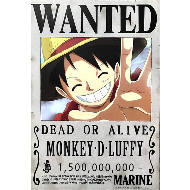 poster dán tường truy nã one pice 9 tấm khổ A3