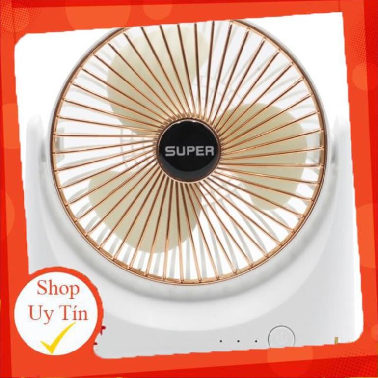 Quạt Để Bàn Sạc Tích Điện Super Fan, 3 Chế Độ Mát, Để Bàn Làm Việc, Ô Tô... Bảo Hành 12 Tháng HÀNG RẺ CHẤT LƯỢNG CAO