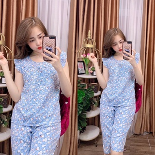 ĐỒ BỘ MẶC NHÀ - ĐỒ BỘ LỤA HỌA TIẾT HOA DỄ THƯƠNG - LUA25
