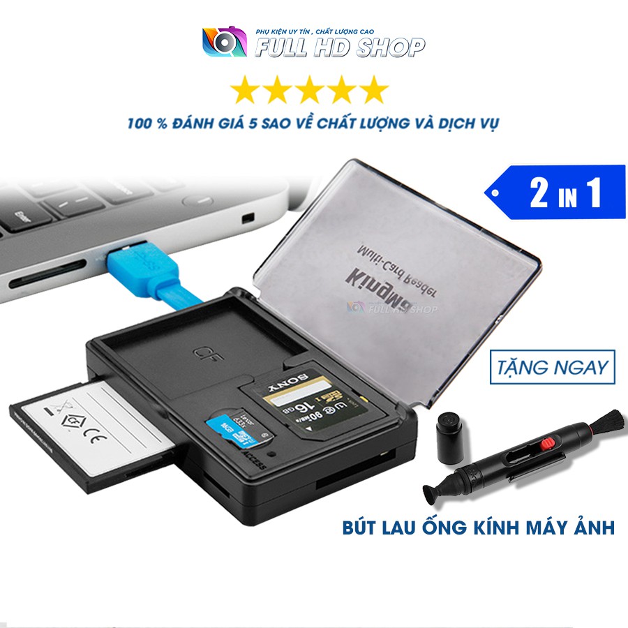 Đầu Đọc Thẻ Nhớ 3.0 - Đọc thẻ nhớ SD / Micro SD / CF - Chính hãng Kingma - Tích hợp hộp đựng thẻ nhớ - Full HD Shop | BigBuy360 - bigbuy360.vn