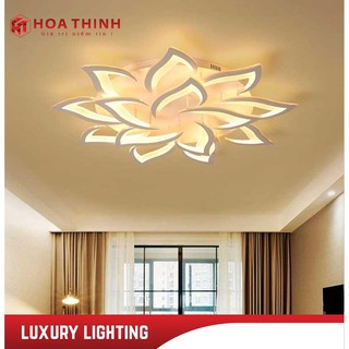 Đèn LED ốp trần mâm hoa sen, 3 chế độ ánh sáng,đèn mâm trần trang trí phòng ngủ phòng khách,tặng kèm điều khiển