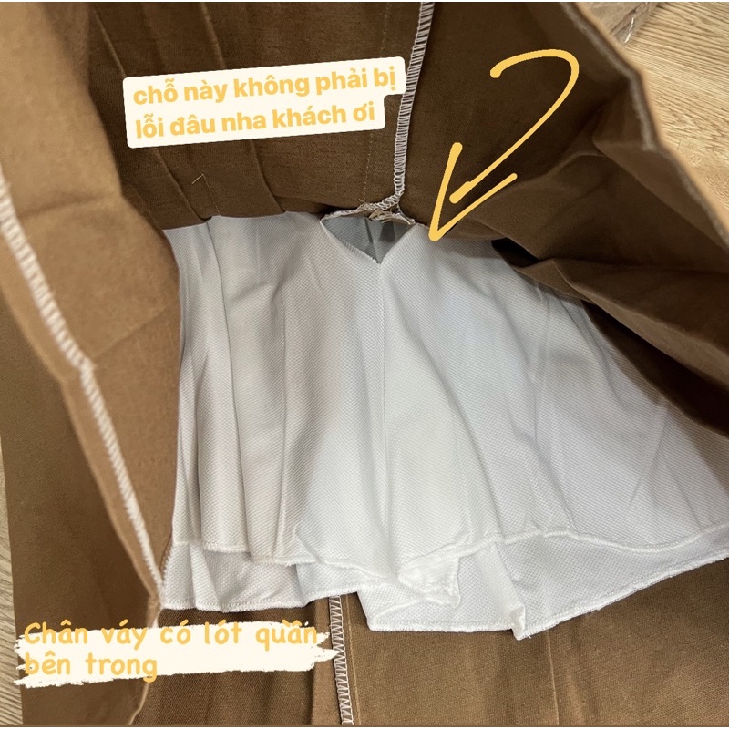 Chân váy kaki nữ kiểu túi trước dày dặn lên form xinh