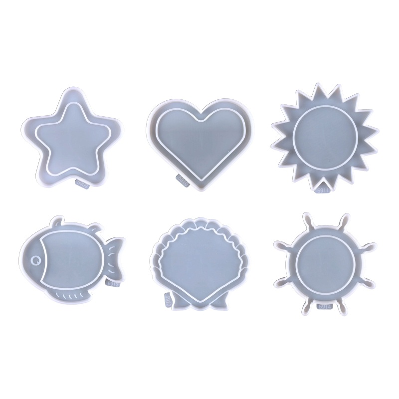 Khuôn Silicone Hình Vỏ Sò / Mặt Trời / Ngôi Sao Dùng Làm Trang Sức Diy