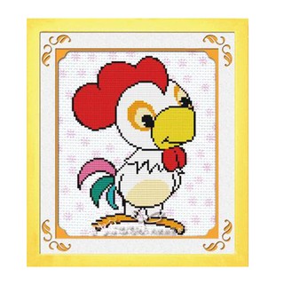 Tranh Thêu Chữ Thập 12 Con Giáp Dậu (Con Gà) D8330 (KHÁCH TỰ THÊU) KT:32X37CM
