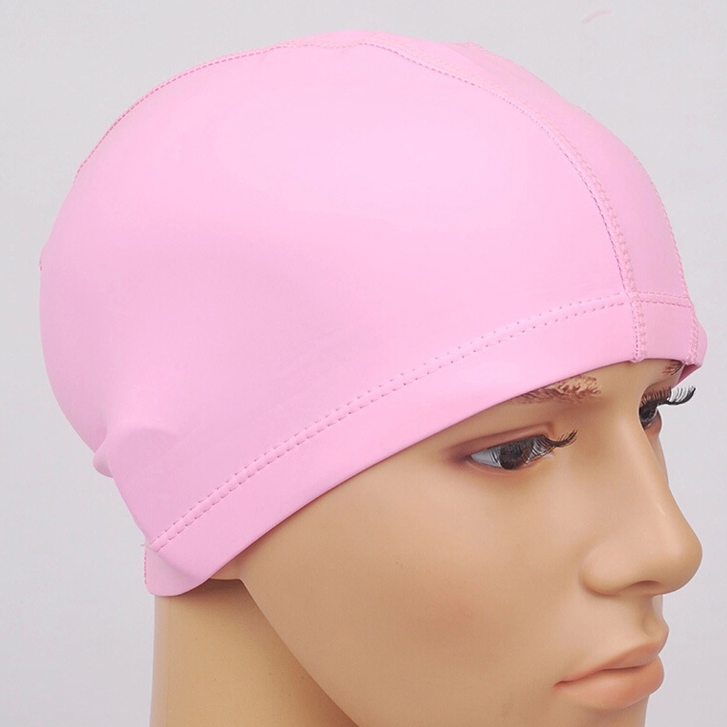 Elastic Waterproof PU Protect Ears Long Hair Sports Swim Pool SPA Hat Swimming Cap for Men Women Adults