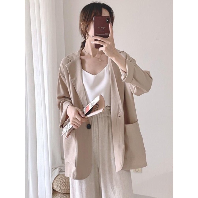 Áo blazer dáng xuông vintage mặc hè