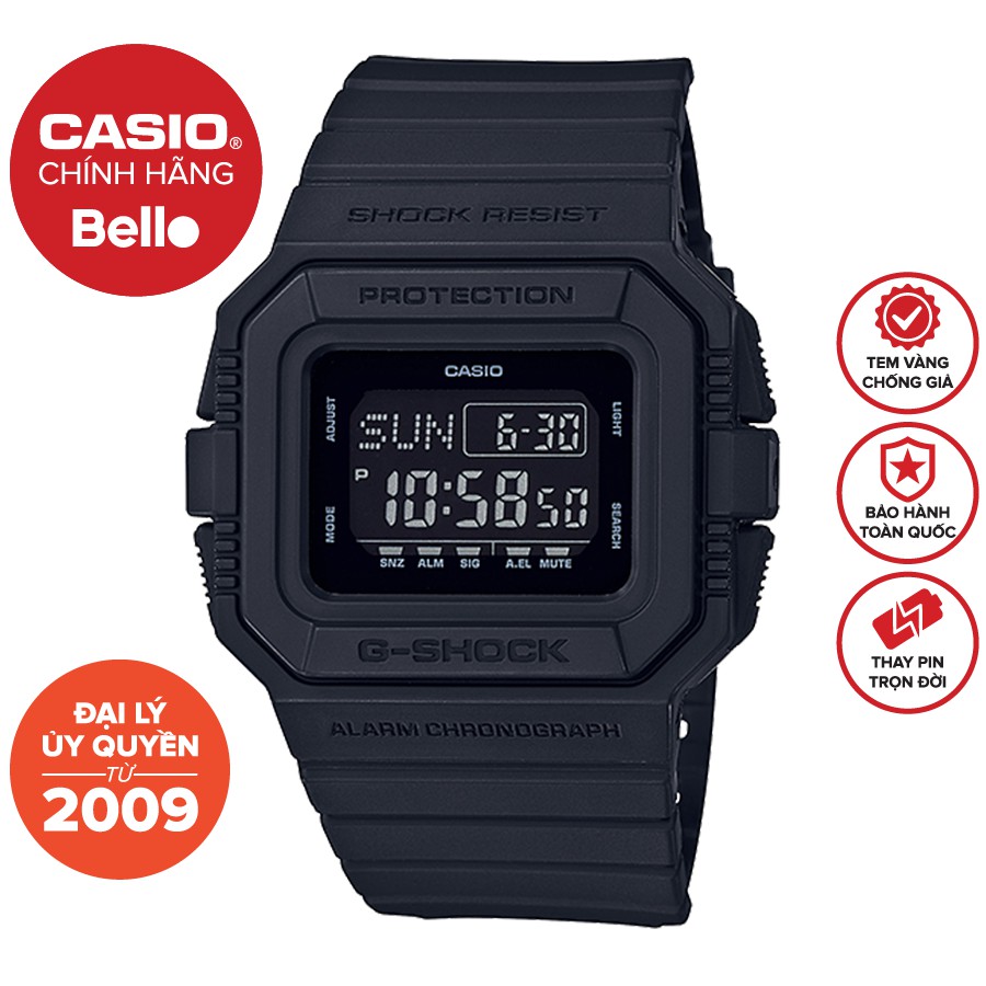 Đồng hồ Nam Dây Nhựa Casio G-Shock DW-D5500BB-1 chính hãng bảo hành 5 năm Pin trọn đời