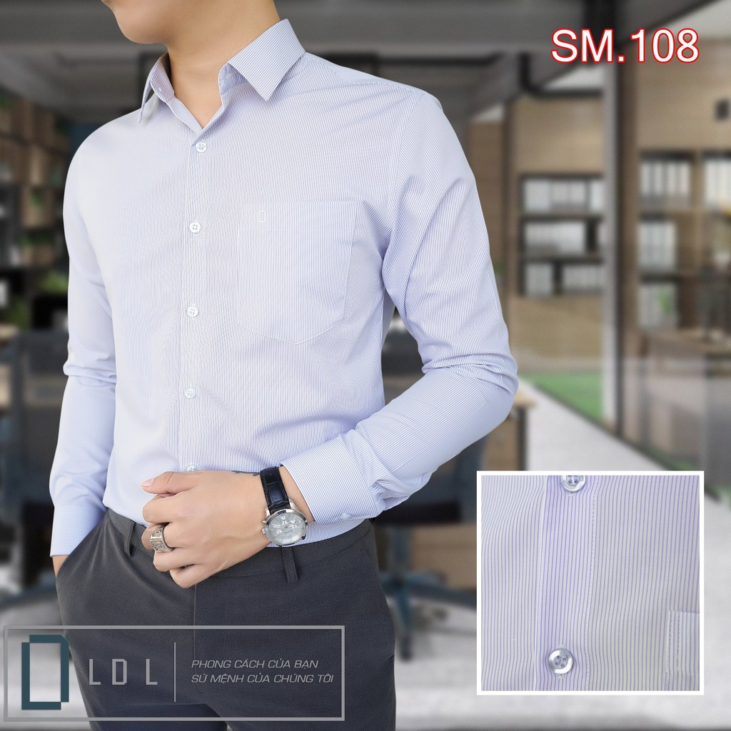 Áo sơ mi nam công sở cao cấp LDL, sơ mi nam dài tay kẻ sọc,  đơn giản, tinh tế và lịch sự | BigBuy360 - bigbuy360.vn