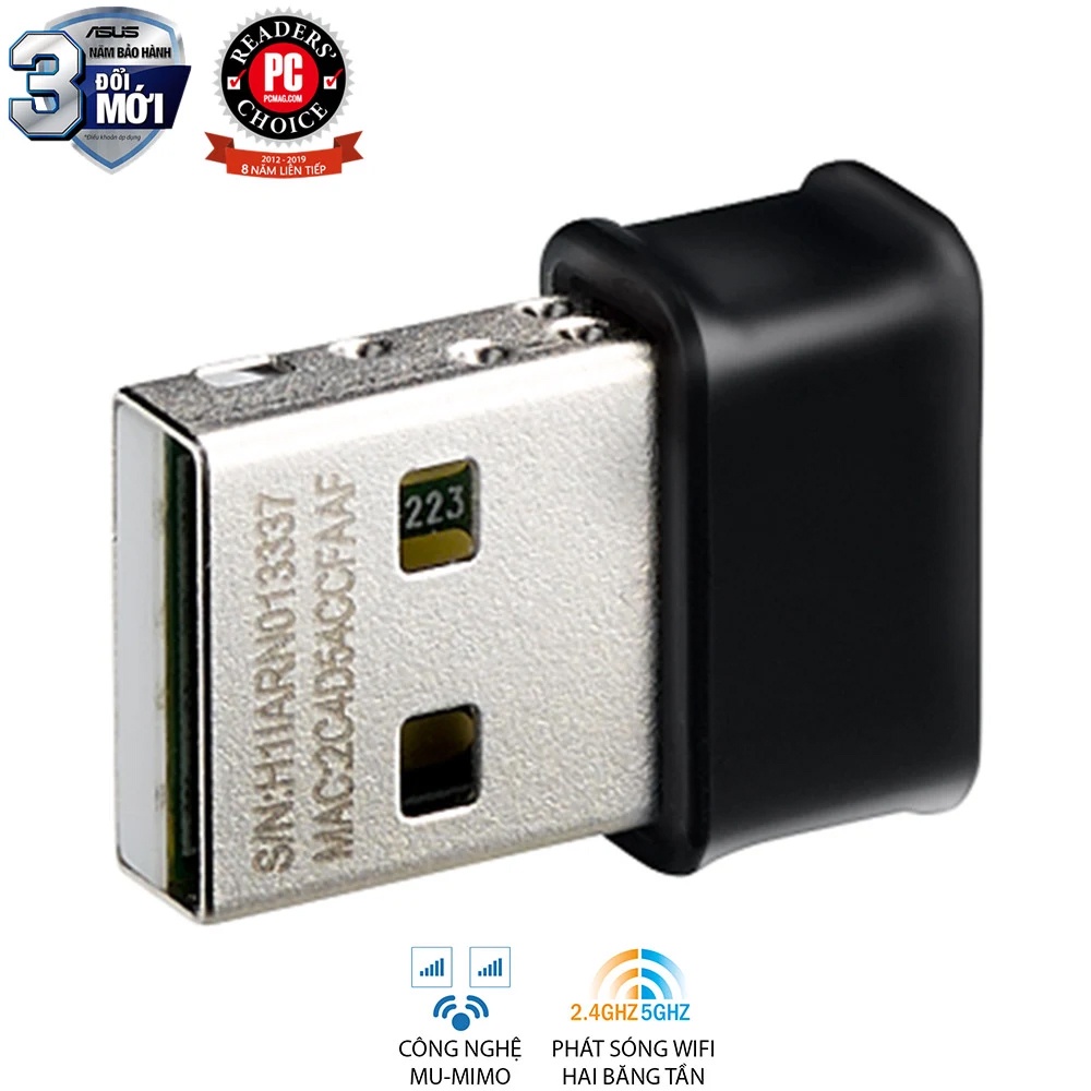 Thiết bị mạng Asus USB-AC53 Nano - Bảo hành 36 tháng
