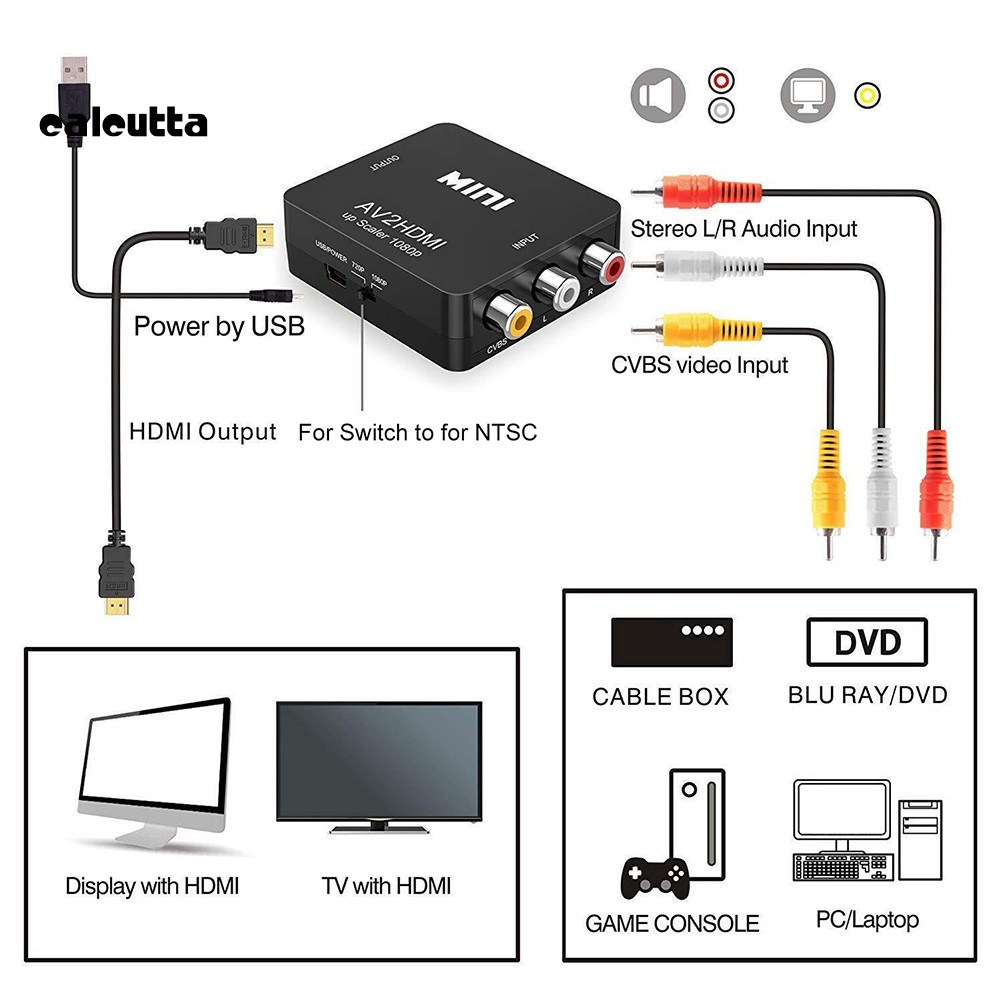 Bộ Chuyển Đổi Âm Thanh Từ Ysp Full Hd 1080p Rca Sang Hdmi Av