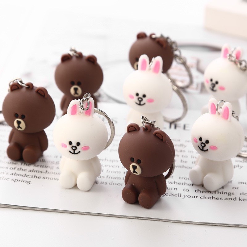 (GIÁ SỈ)_Móc khóa thỏ cony gấu brown vịt, khủng long dễ thương