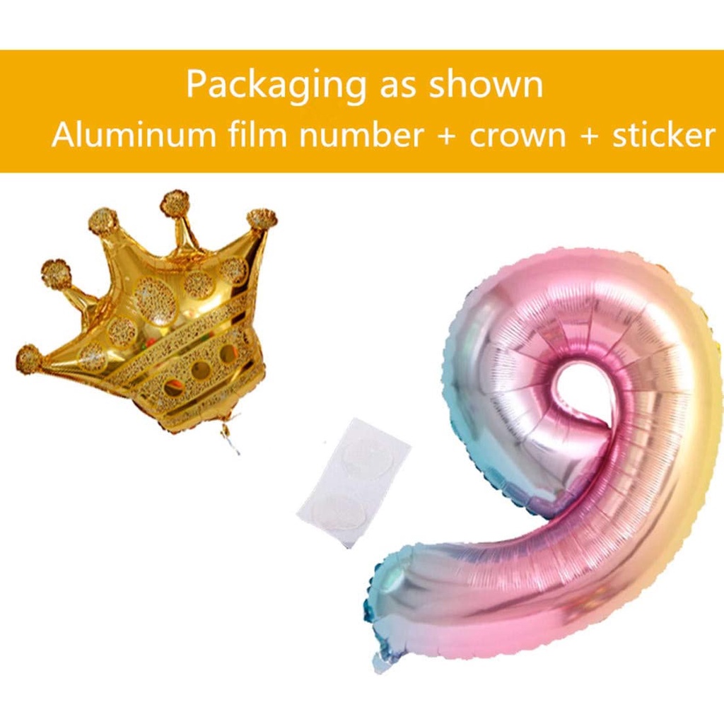 Set 2 bong bóng lá nhôm hình vương miện trang trí tiệc sinh nhật cho bé 32 inch