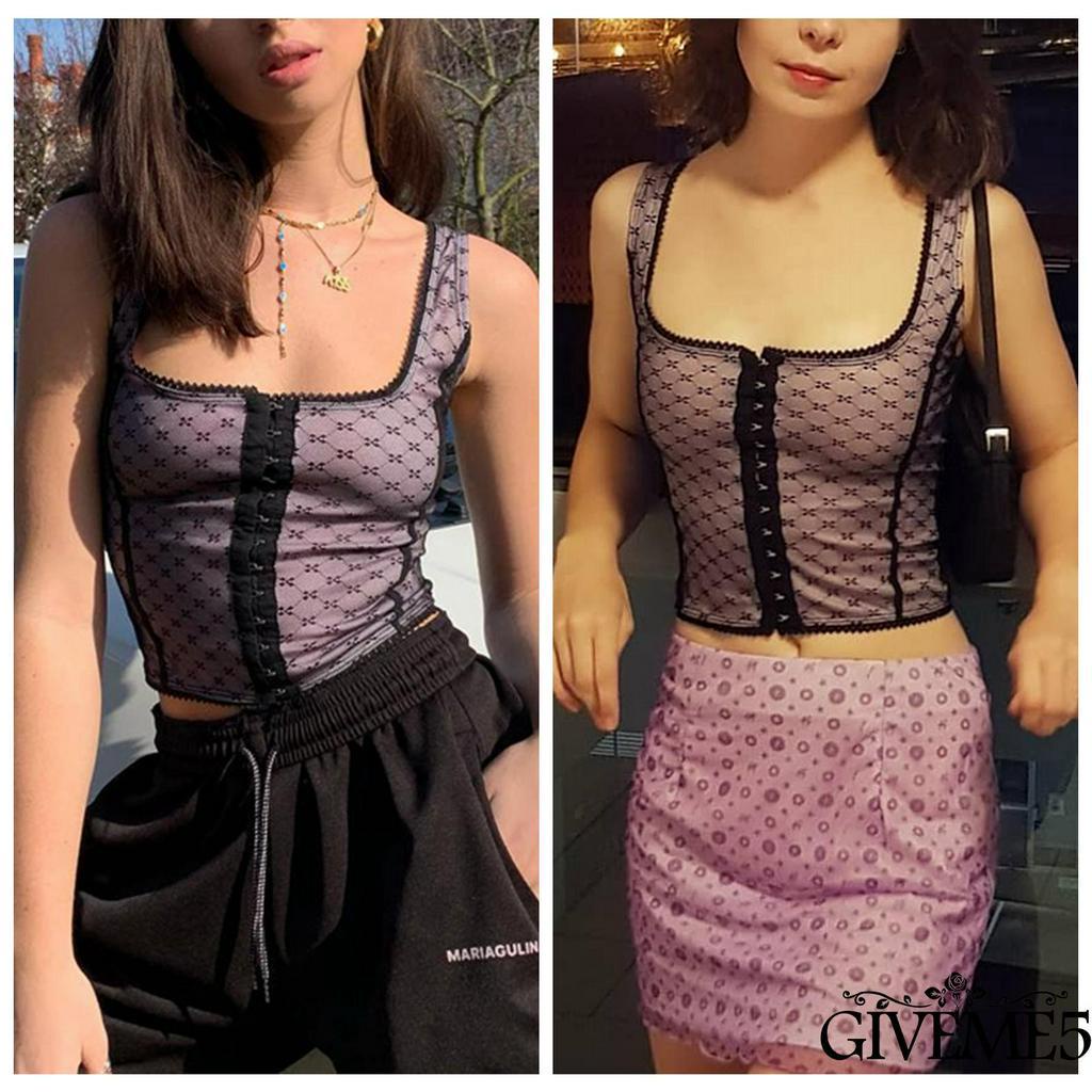 Áo Lửng Hai Dây Phối Ren Phong Cách Quyến Rũ Dành Cho Nữ