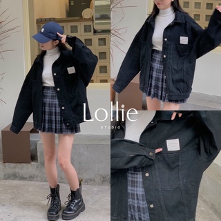 Áo khoác jeans đen không nắp túi jb174 lollie studio