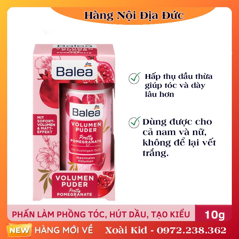 Bột làm phồng tóc Balea chống bết tóc dính - Nội địa Đức Đủ Bill