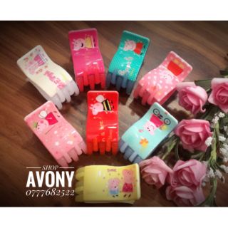 Kẹp tóc càng cua 5 răng in heo peppa - Honey